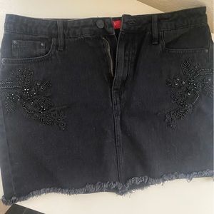 *never worn* Guess jean skirt w/ beaded accents